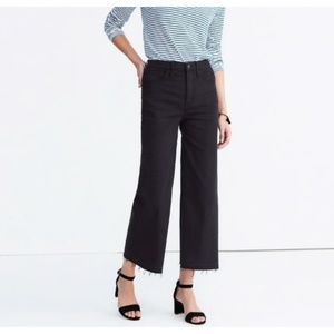Madewell wide crop drop hem black jean